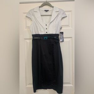 Sequin Hearts 2 in 1 Size 9 Business Black & White Dress.             2834